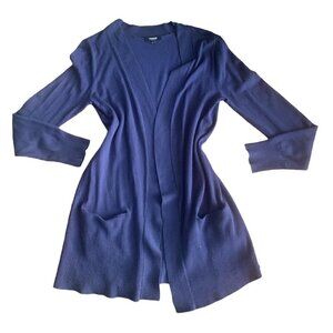 Premise Studio S Blue Longline Slouch Pocket Open Cardigan Sweater 125L